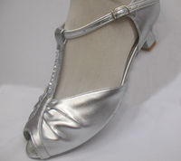 Silver upper dance shoes e-fitting