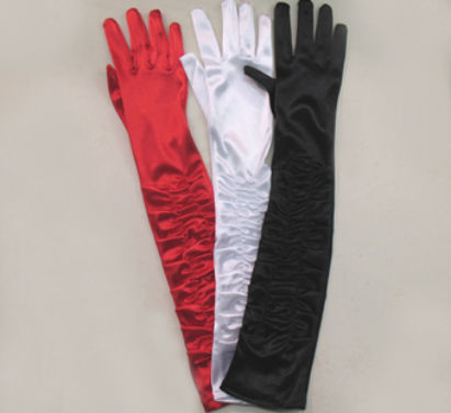 gloves classic long black white or red