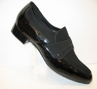 mens black patent and suede casual dance shoes