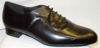 Men's black leather upper and sole dance shoes