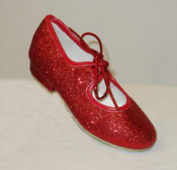 tap dance shoes red or silver glitter