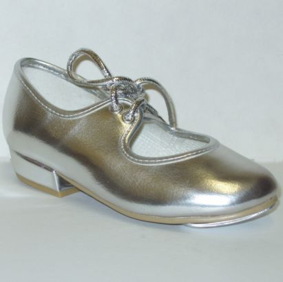 tap shoes silver smooth upper